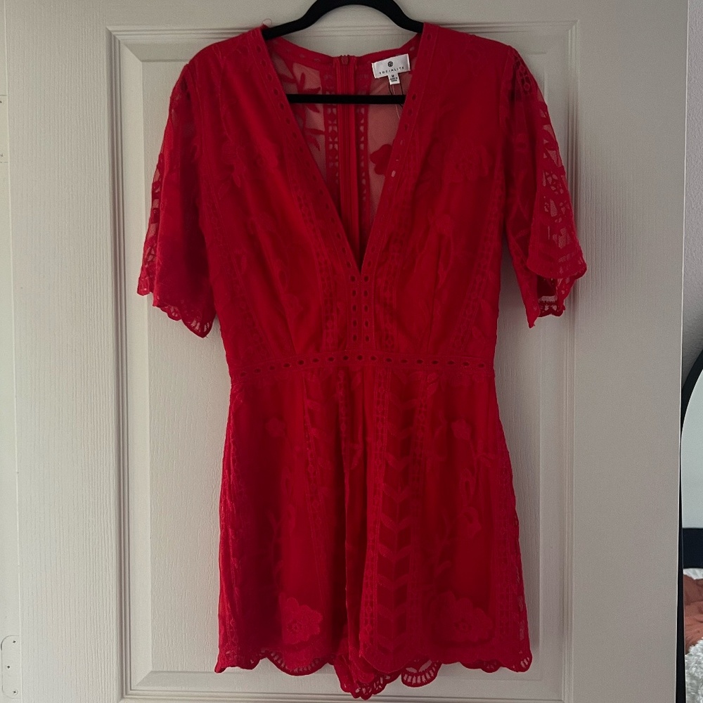 NWT - Red Lace Romper